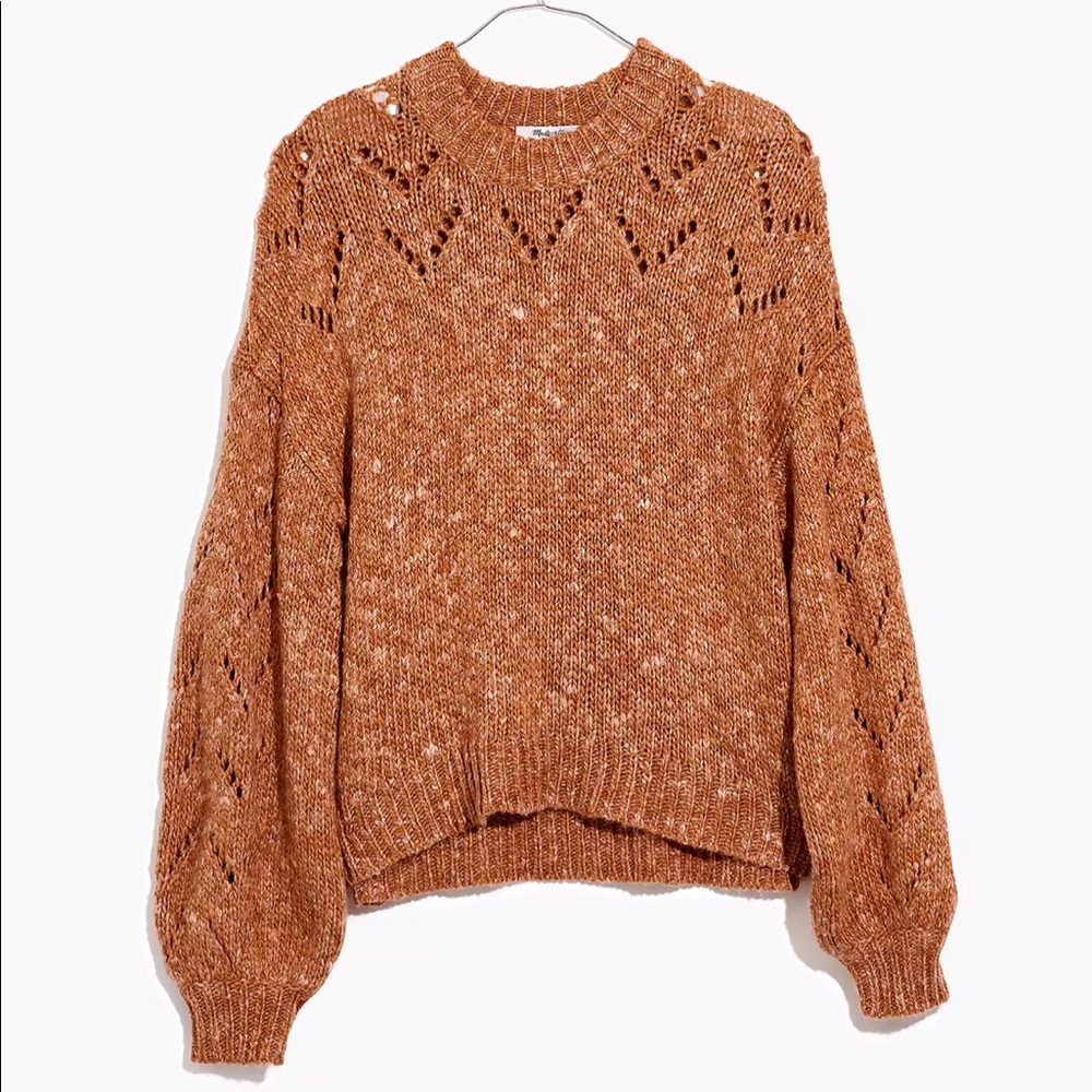 Madewell Pointelle Bubble-Sleeve Sweater